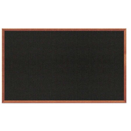 United Visual Products Decor Wood Combo Board, 72"x48", Walnut/Black Porcelain & Dark Spruce UV705DEFAB-WALNUT-BLKPORC-DRKSPR